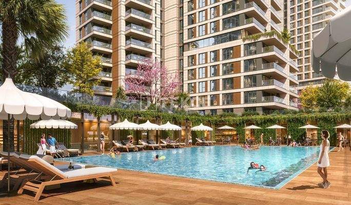 Apartments in a 5-Pool Complex Close to the Coast in Kartal Istanbul