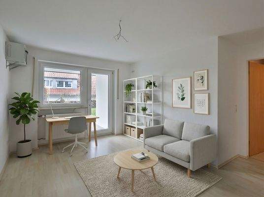 Gartengeschoß: Kinderzimmer/ Arbeitszimmer mit Zugang zum Garten(Visualisierung)