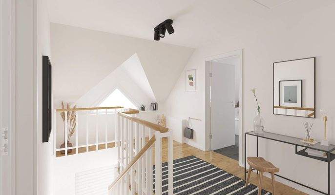 Ein heller, freundlicher Flur verbindet die einzelnen Zimmer