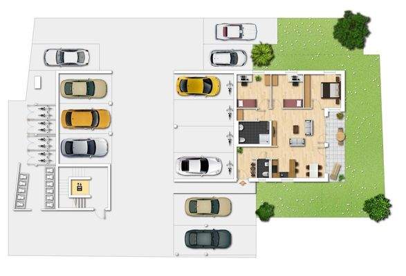 Erdgeschoss unverbindliche Illustration