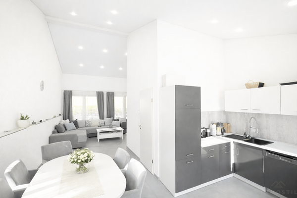 Offener Küchenbereich mit Wohnbereich