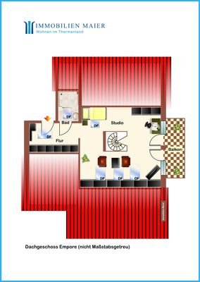 Grundriss Dachgeschoss Empore (nicht Maßstabsgetreu)