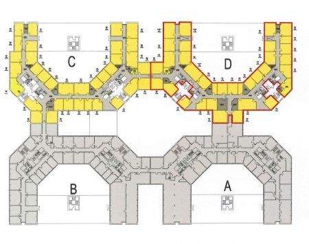 Grundriss Bauteile A,B,C,D 2 Obergeschoss