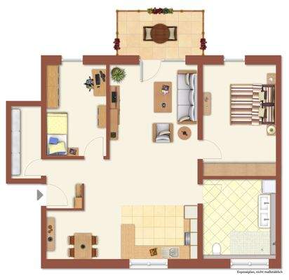 Grundriss 3-Zimmer-Wohnung