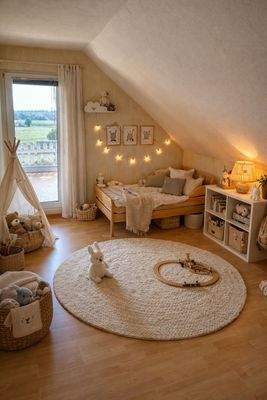 KI-generiertes Wohnbeispiel Obergeschoss Kinderzimmer 1