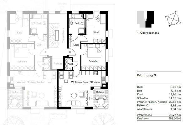 Grundriss Wohnung 3