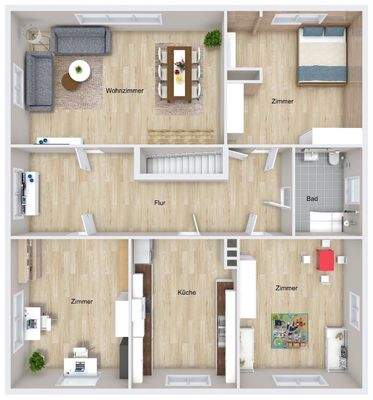 Grundrissoptimierung Obergeschoss (nicht maßstabgetreu)