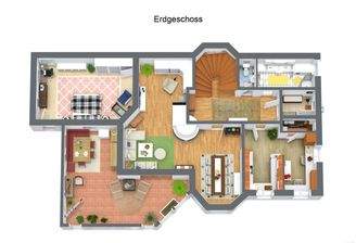 3D Floor Plan - Erdgeschoss