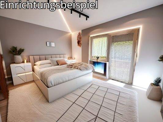 Visualisiertes Einrichtungsbeispiel Schlafzimmer 1