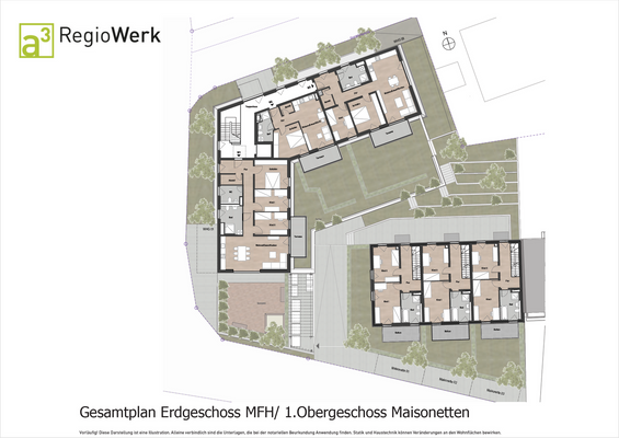 Gesamtplan Erdgeschoss MFH: 1.Obergeschoss Maisone