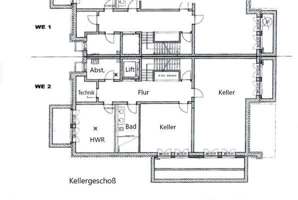 Raumaufteilung - Kellergeschoß