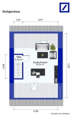 Grundriss Dachgeschoss - möbliert