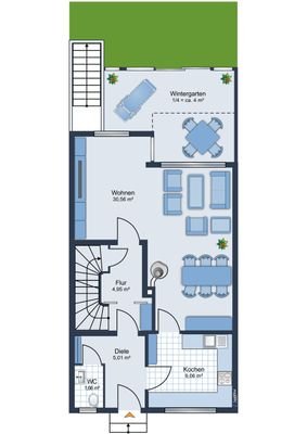 Grundriss EG mit Wintergarten