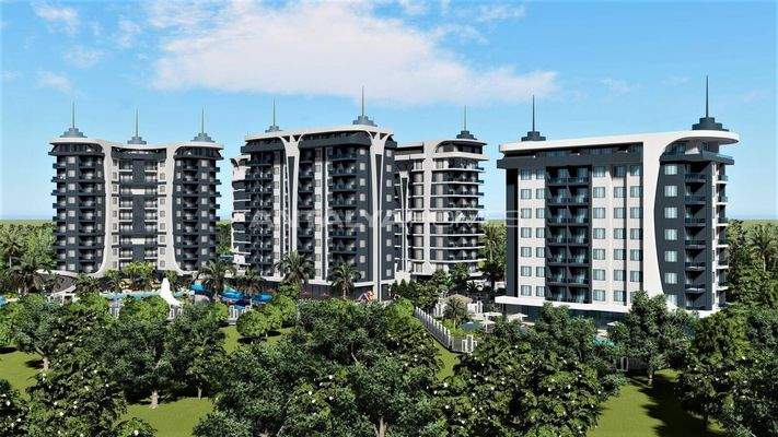 Stylish Flats in an Extensive Project in Alanya Avsallar