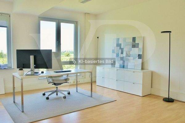 Büro 1 mit KI möbliert