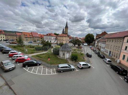 Blick vom Haus zum Marktplatz