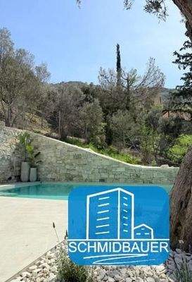 Kreta, Listaros: Moderne Villa mit Meer- und Bergblick, Gästewohnung und Pool zu verkaufen