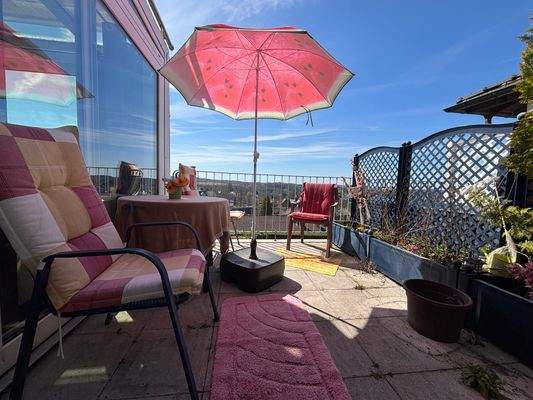 Teilansicht vom Balkon