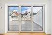 Fensterfront im WZ mit Zugang Dachterrasse