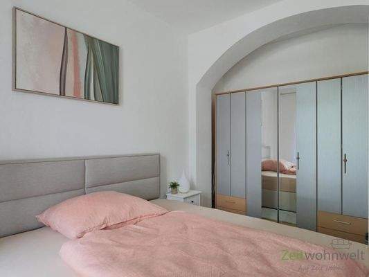 Blick ins Schlafzimmer