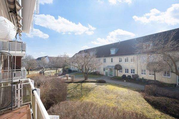 Blick vom Balkon auf die Anlage