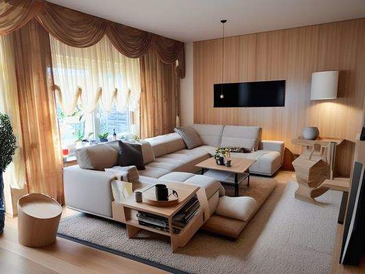 EG Wohnzimmer visualisiert mit KI