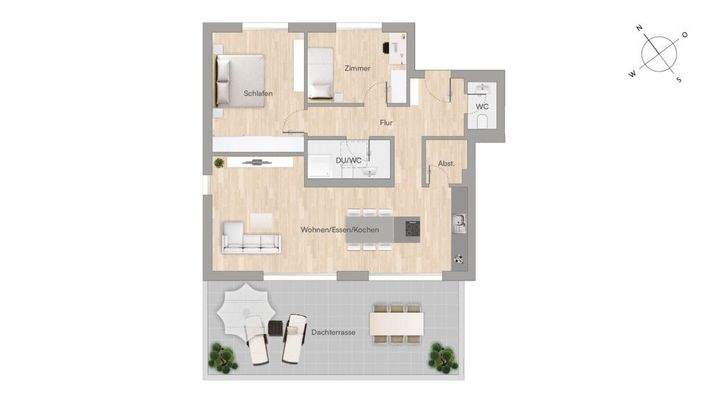 Grundriss 3-Zimmer-ETW