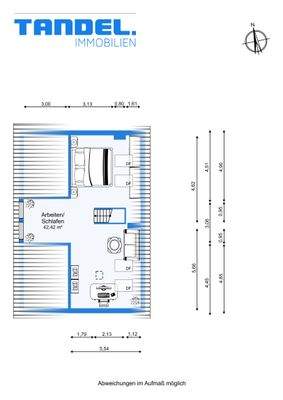 Grundriss DG 2 beispielhaft möbliert