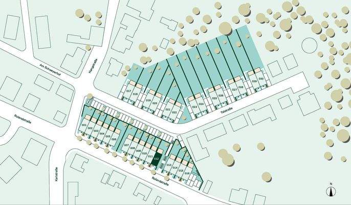 Lage des Reihenhauses im Quartier