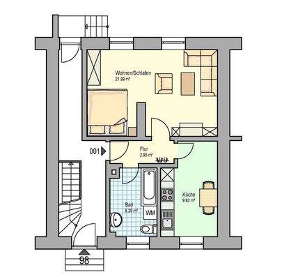 Grundriss EG - Möblierung nur beispielhaft