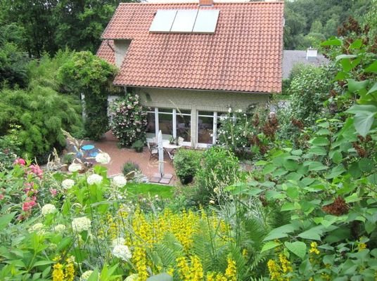 Rückansicht Haus im Sommer