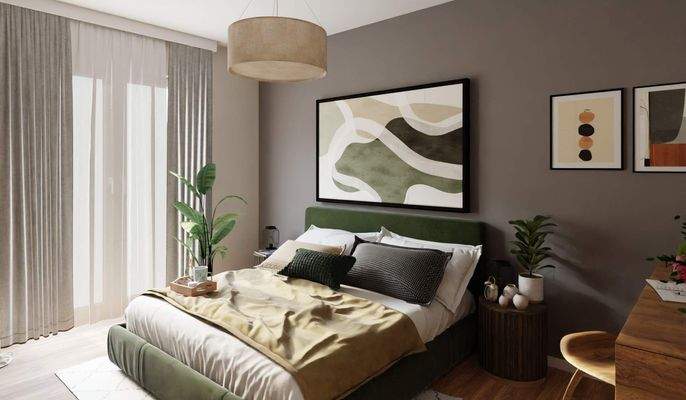 Helles und komfortables Schlafzimmer