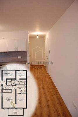 Küche, Wohn- und Esszimmer