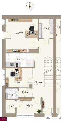 Illustrierter Grundriss EG