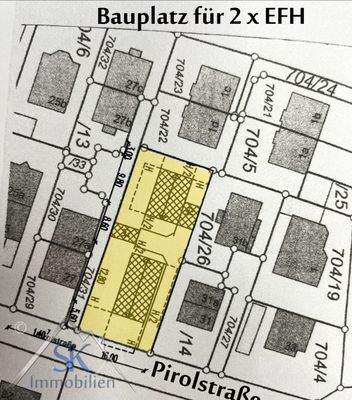 Lageplan mit geplanter Bebauung