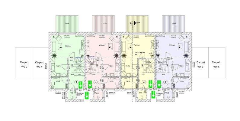 Erdgeschoss WE 1 bis WE 4