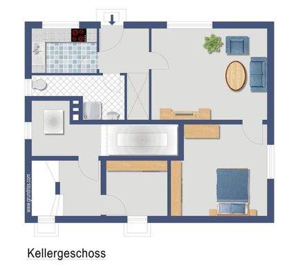 Grundriss Einliegerwohnung mit Keller