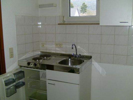 Die Küche eigener Herd mit Kühlschrank