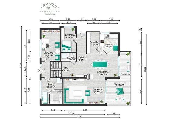 Grundriss Erdgeschoss mit Zwischengeschoss