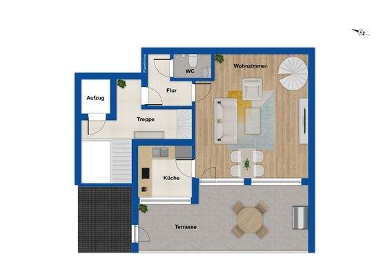 Grundriss untere Etage