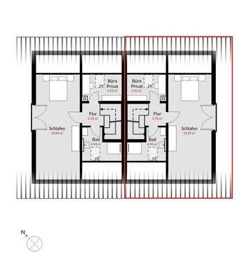 Grundriss DG l markiert