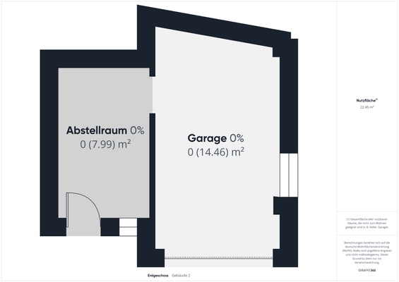 Grundriss Garage mit Abstellraum