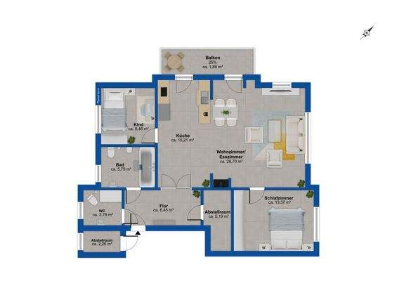 Grundriss - 1. Obergeschoss