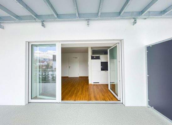 Wohnen/Essen/Kochen - Ansicht vom Balkon