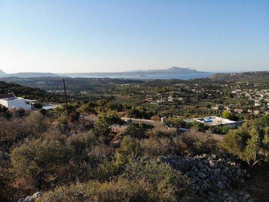 Kreta, Gavalochori: Panoramagrundstück mit Meer- und Bergblick zu verkaufen
