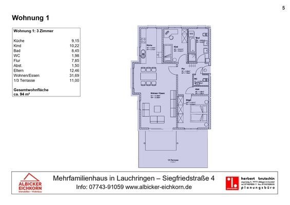 Grundriss Erdgeschoss Whg. 1