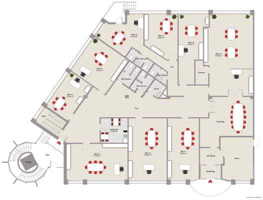 Grundriss Einzelbüros