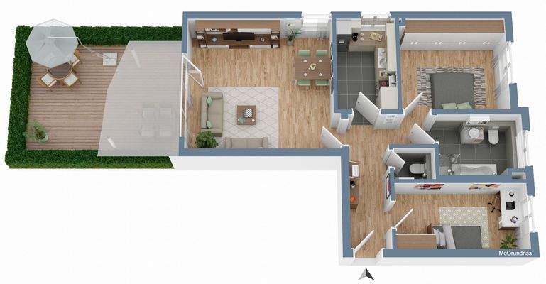 Grundriss 3D- Visualisierung