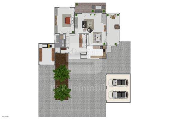 Grundriss Erdgeschoss mit Außenbereich