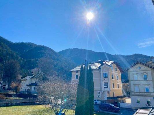 Ausblick von der Loggia mit Mogensonne